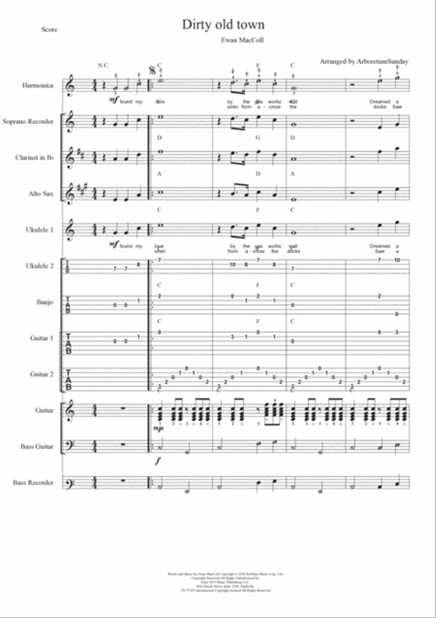 Dirty Old Town Dirty Old Town Clarinet scores gallery preview page 2