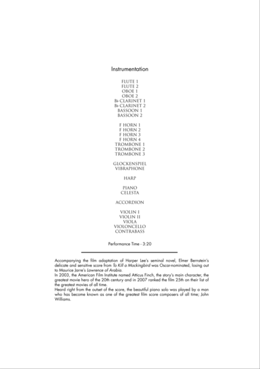 To Kill A Mockingbird - Main Title Full Orchestra scores gallery preview page 2