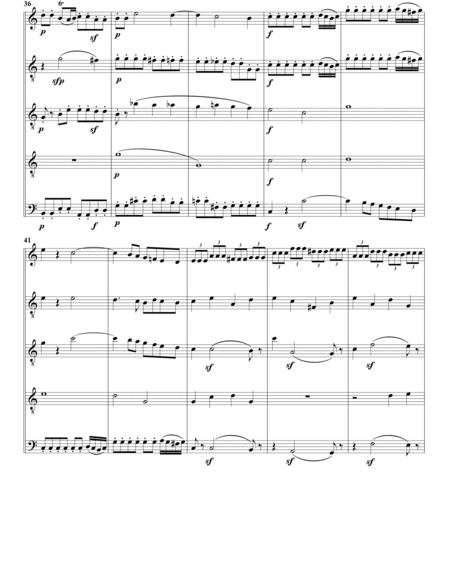 Overture to the opera "The magic flute" (Arrangement for 5 recorders (SAATB))