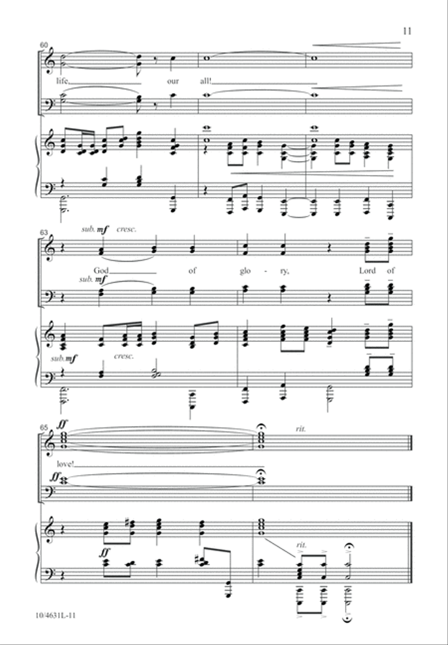 God of Glory, Lord of Love 4-Part scores gallery preview page 11