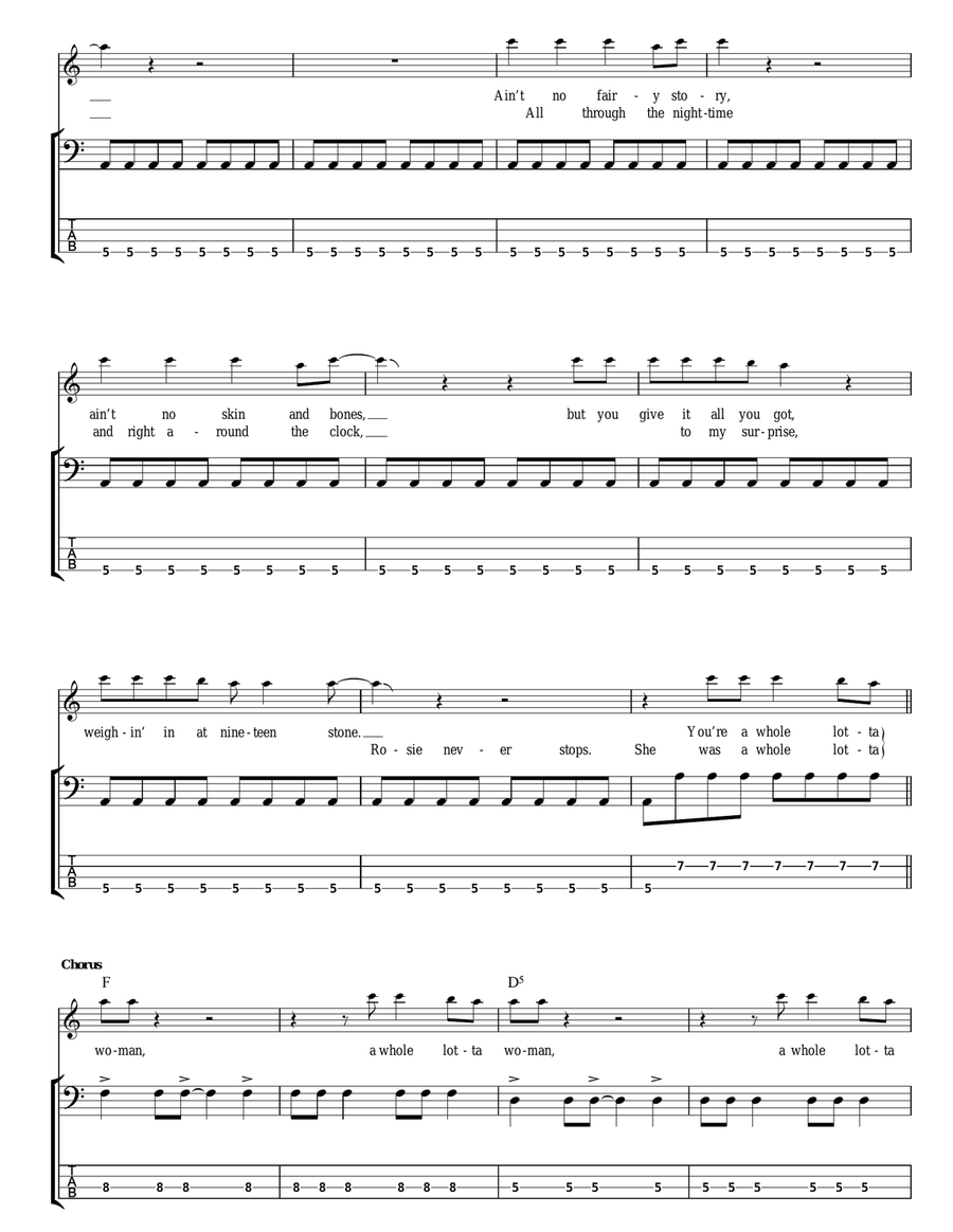 Whole Lotta Rosie Whole Lotta Rosie Bass Guitar Tablature scores gallery preview page 3
