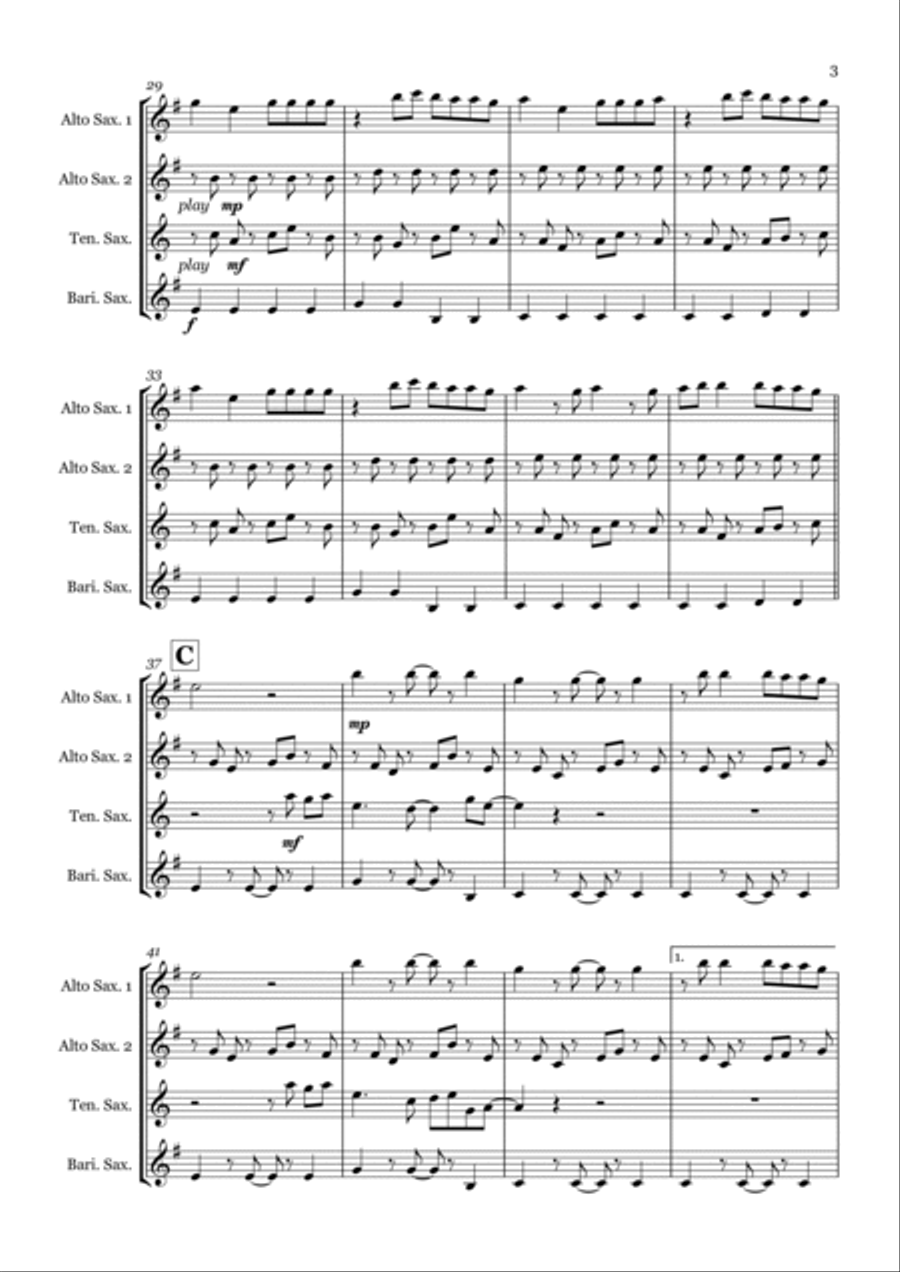 Bad Habits Saxophone Quartet scores gallery preview page 3