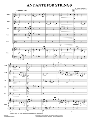 Book cover for Andante for Strings - Full Score