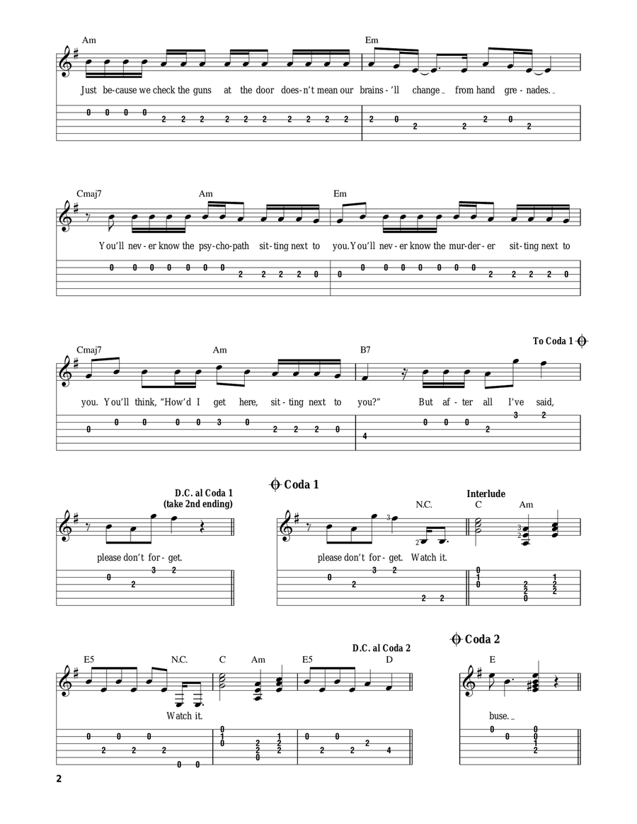 Heathens Acoustic Guitar scores gallery preview page 2