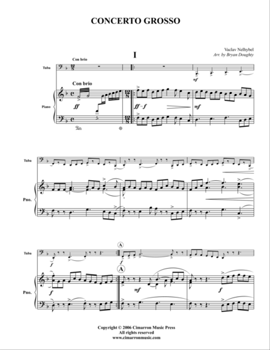 Concerto Grosso by Vaclav Nelhybel Tuba - Digital Sheet Music
