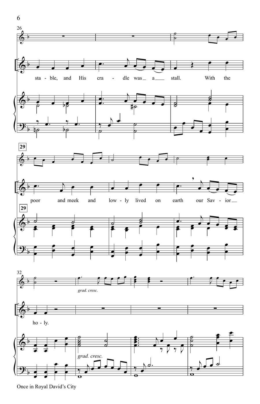 Once in Royal David's City (Digital) Unison Choir scores gallery preview page 5
