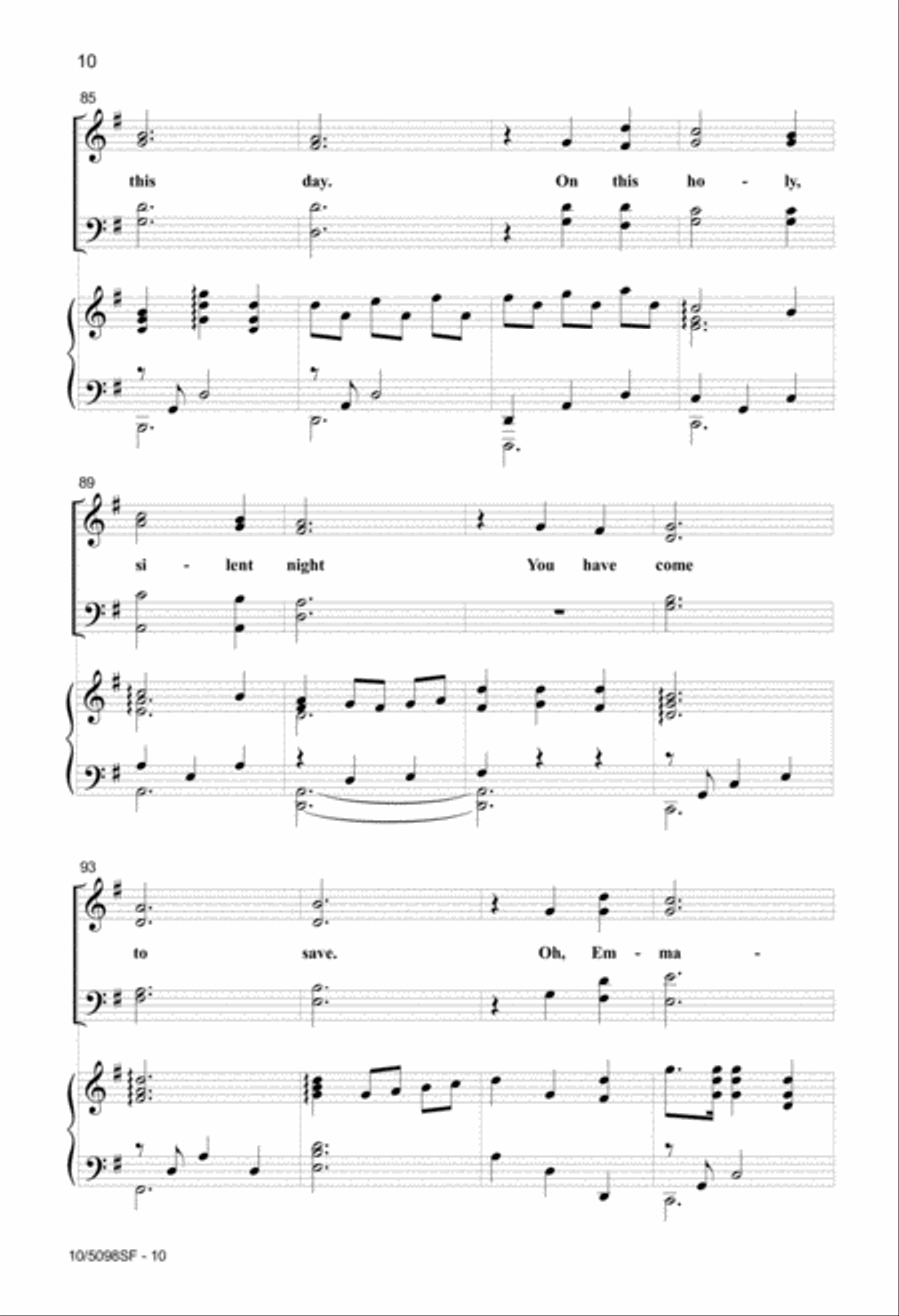 Emmanuel's Cradle Song 4-Part scores gallery preview page 9