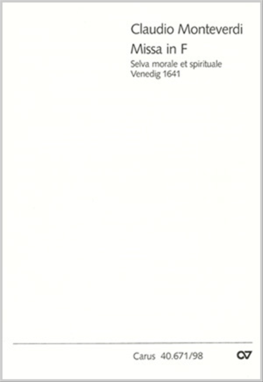 Mass in F major (Missa in F. Selva morale et spirituale) 4-Part scores gallery preview page 1