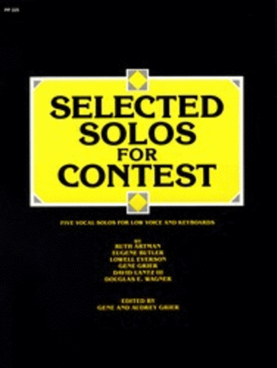 Selected Solos for Contest - Low Voice Low Voice - Sheet Music