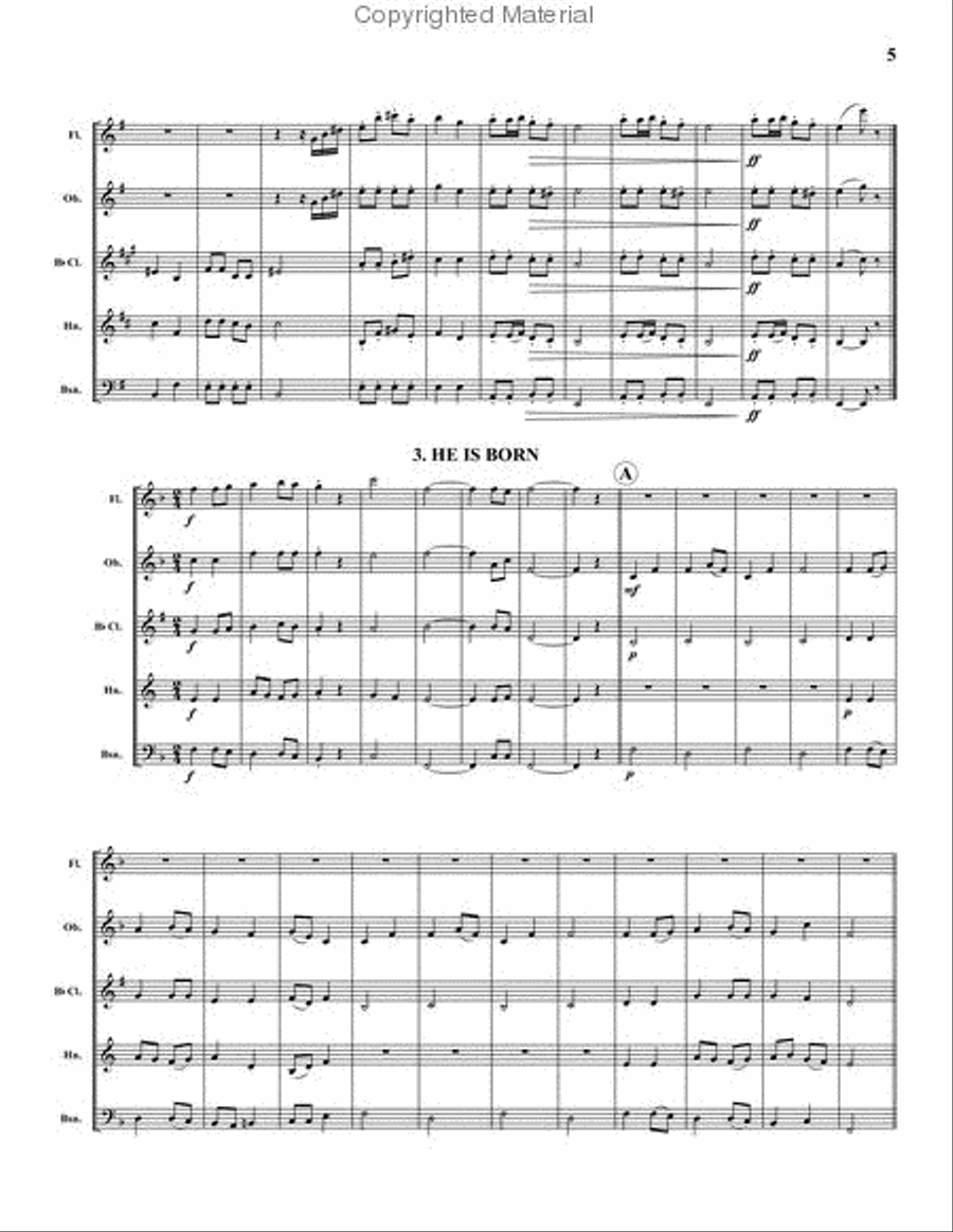 Christmas Suite 1 Woodwind Quintet scores gallery preview page 3