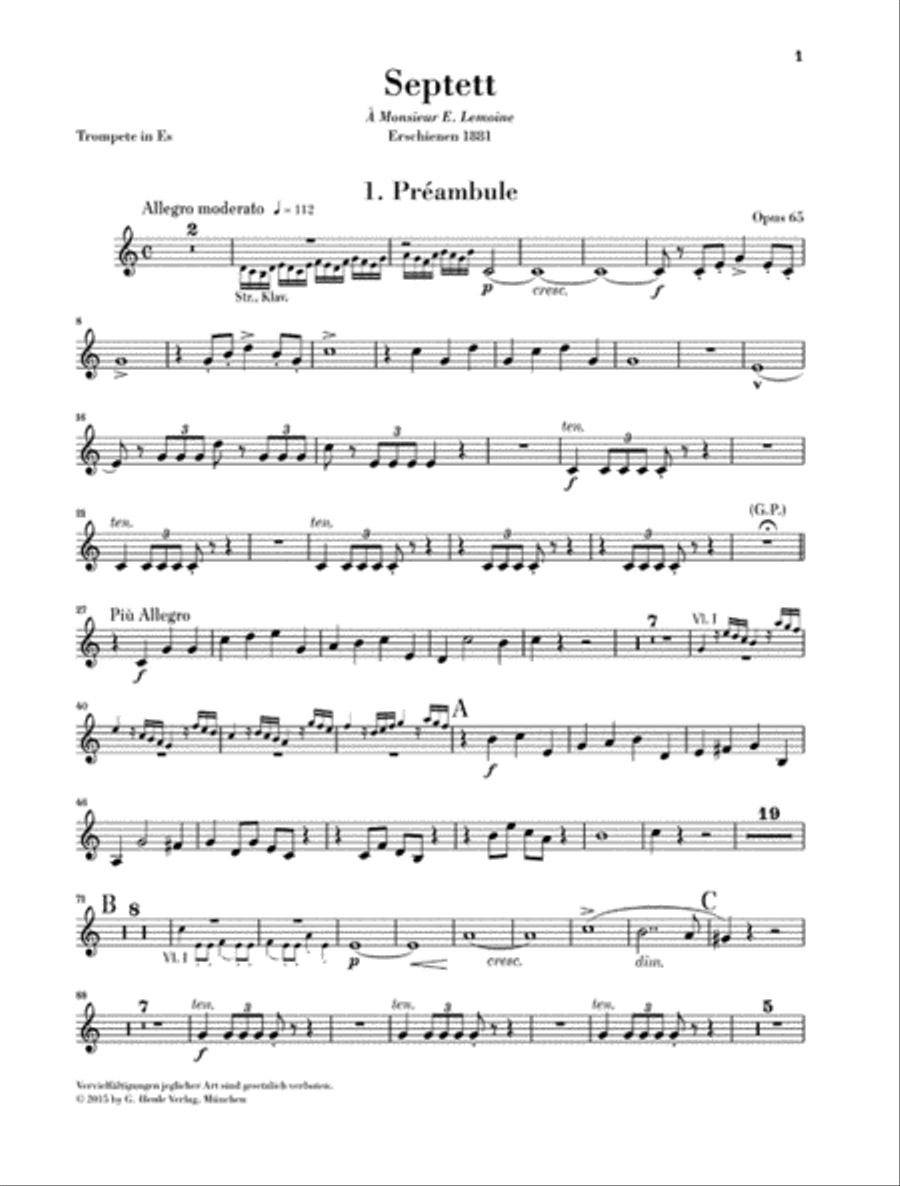 Septet in E-flat Major, Op. 65 Cello scores gallery preview page 4