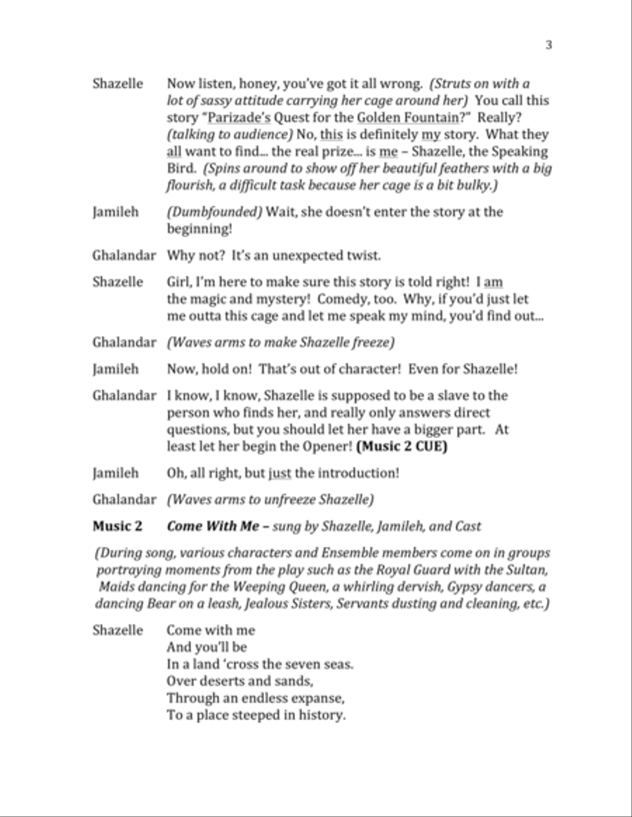 Parizade's Quest - Director's Script