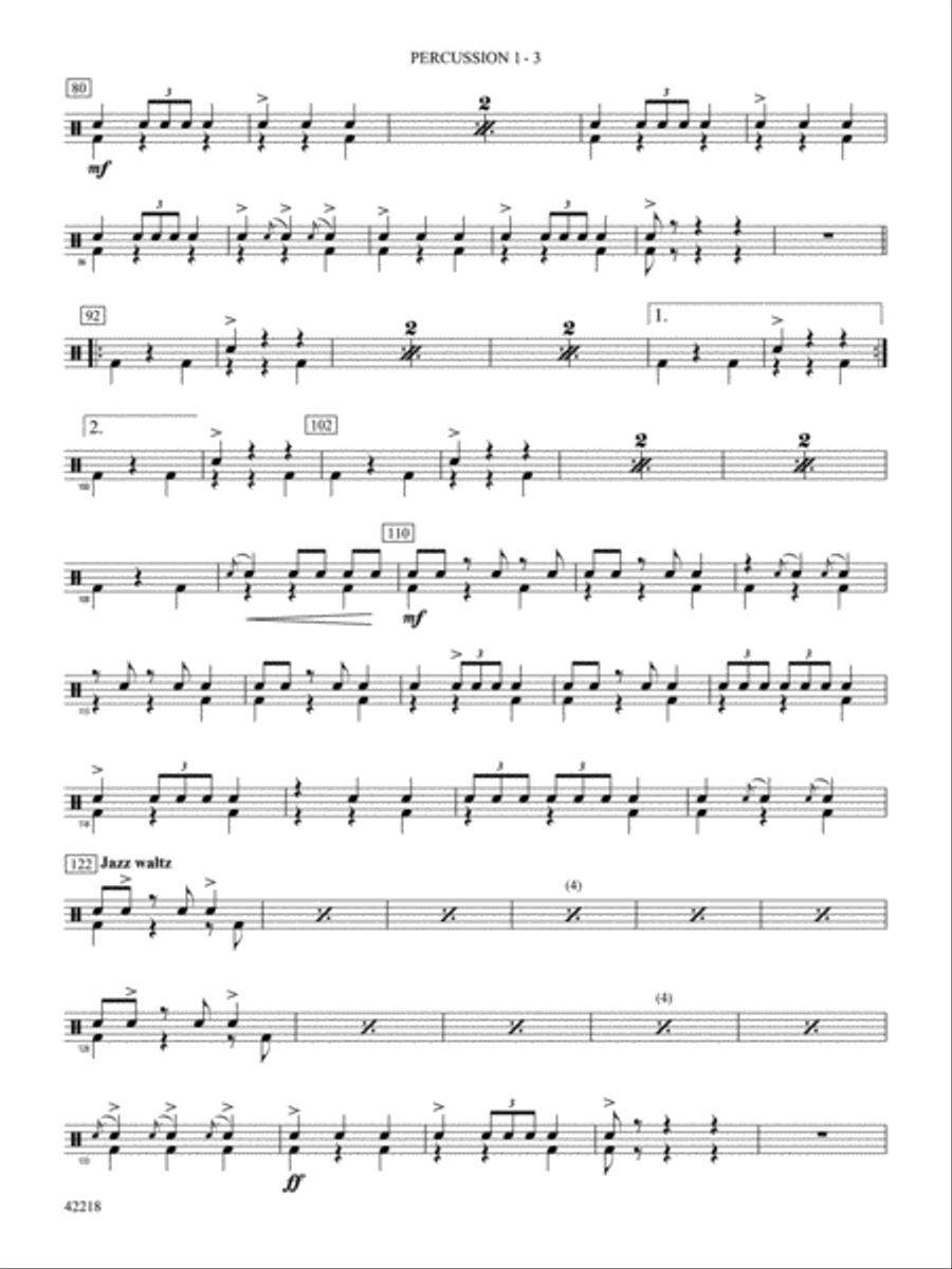 Tower of Power Greatest Hits: 1st Percussion Concert Band scores gallery preview page 3