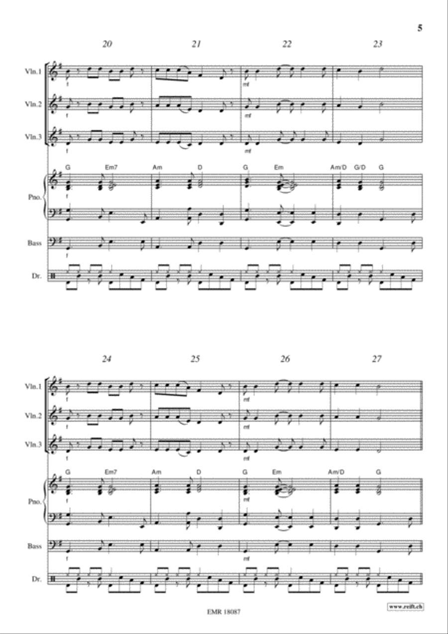 Banana Boat Song Violin scores gallery preview page 5