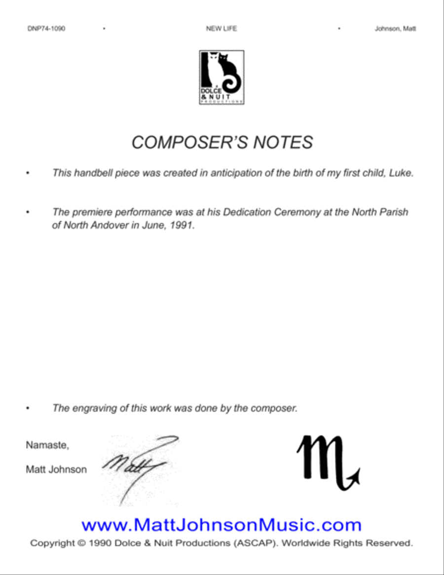 New Life ~ 3-octave handbell choirs, with optional cello - REPRODUCIBLE 3-Octaves scores gallery preview page 2