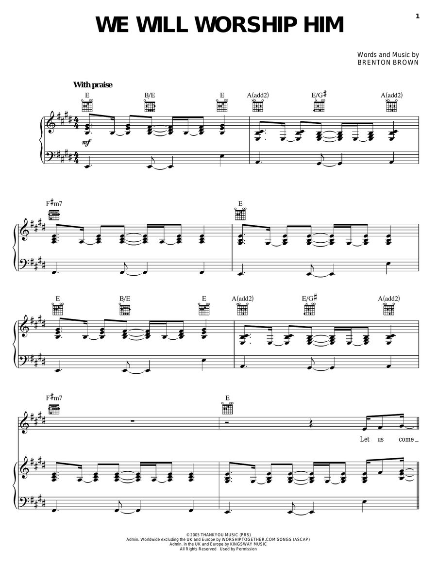We Will Worship Him Acoustic Guitar scores gallery preview page 1