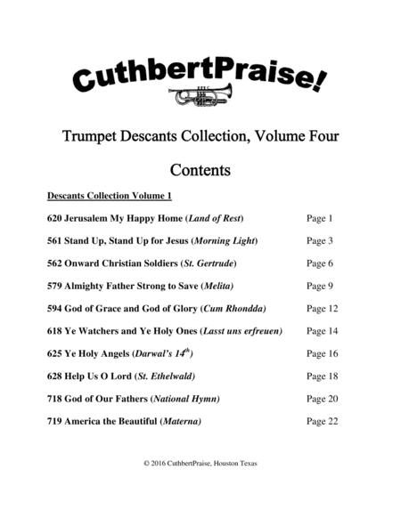 CuthbertPraise Trumpet Descants for Hymns, Vol. 4 image number null