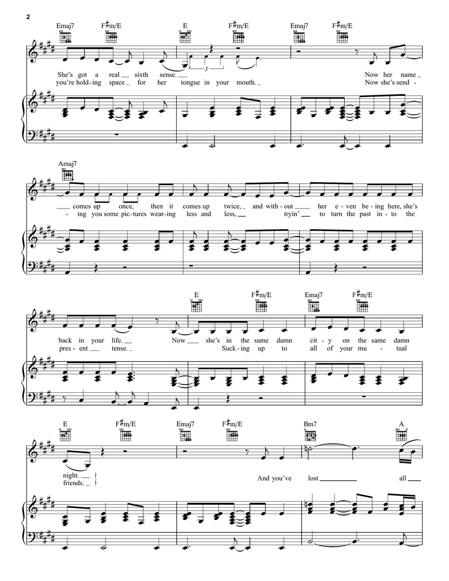 Coincidence Piano, Vocal, Guitar scores gallery preview page 2