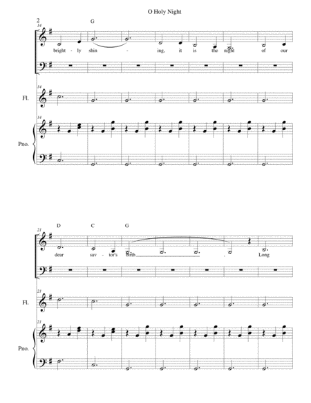 O Holy Night - SATB, Flute or violin or cello or french horn, and piano image number null