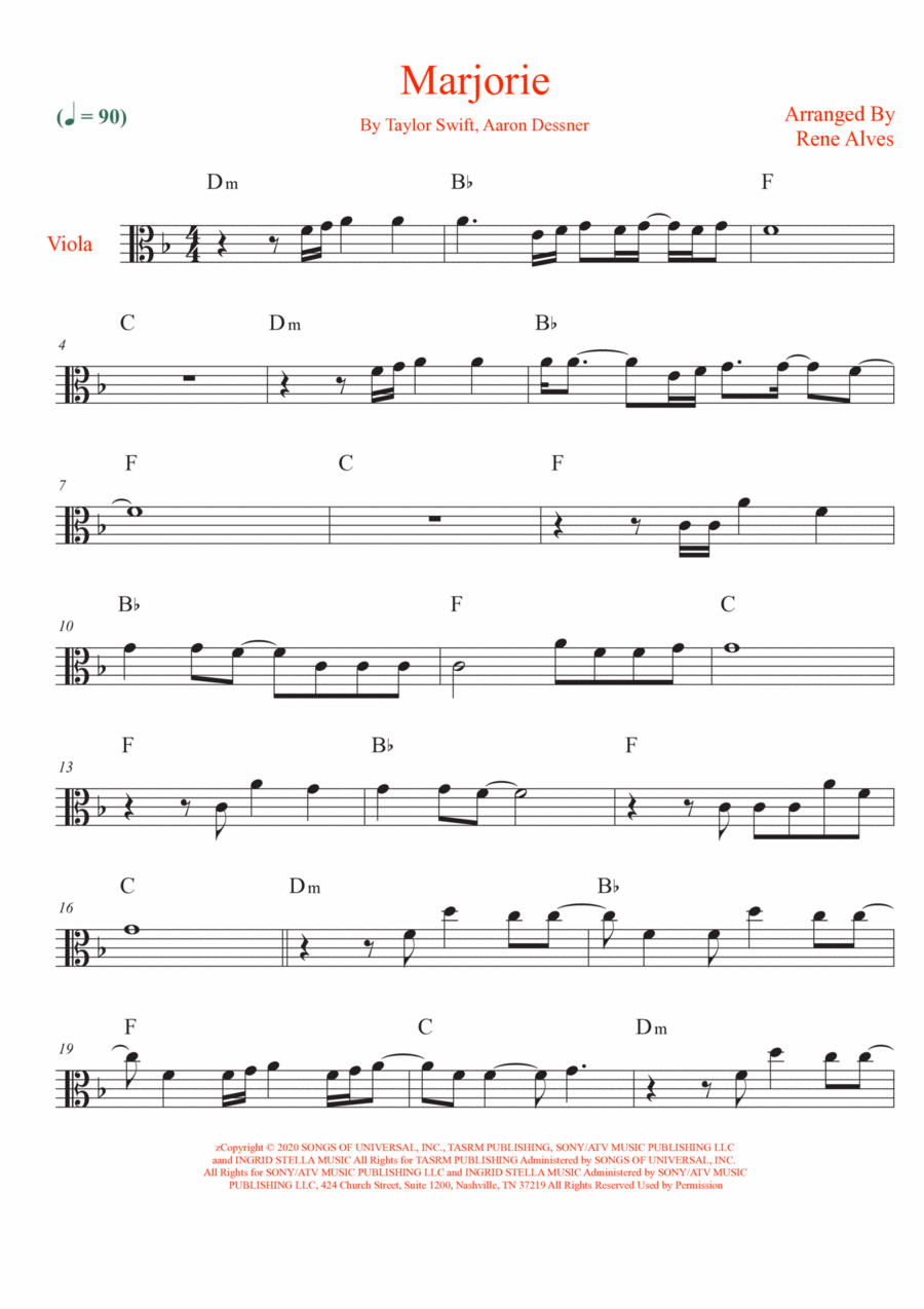Marjorie Viola Solo scores gallery preview page 1