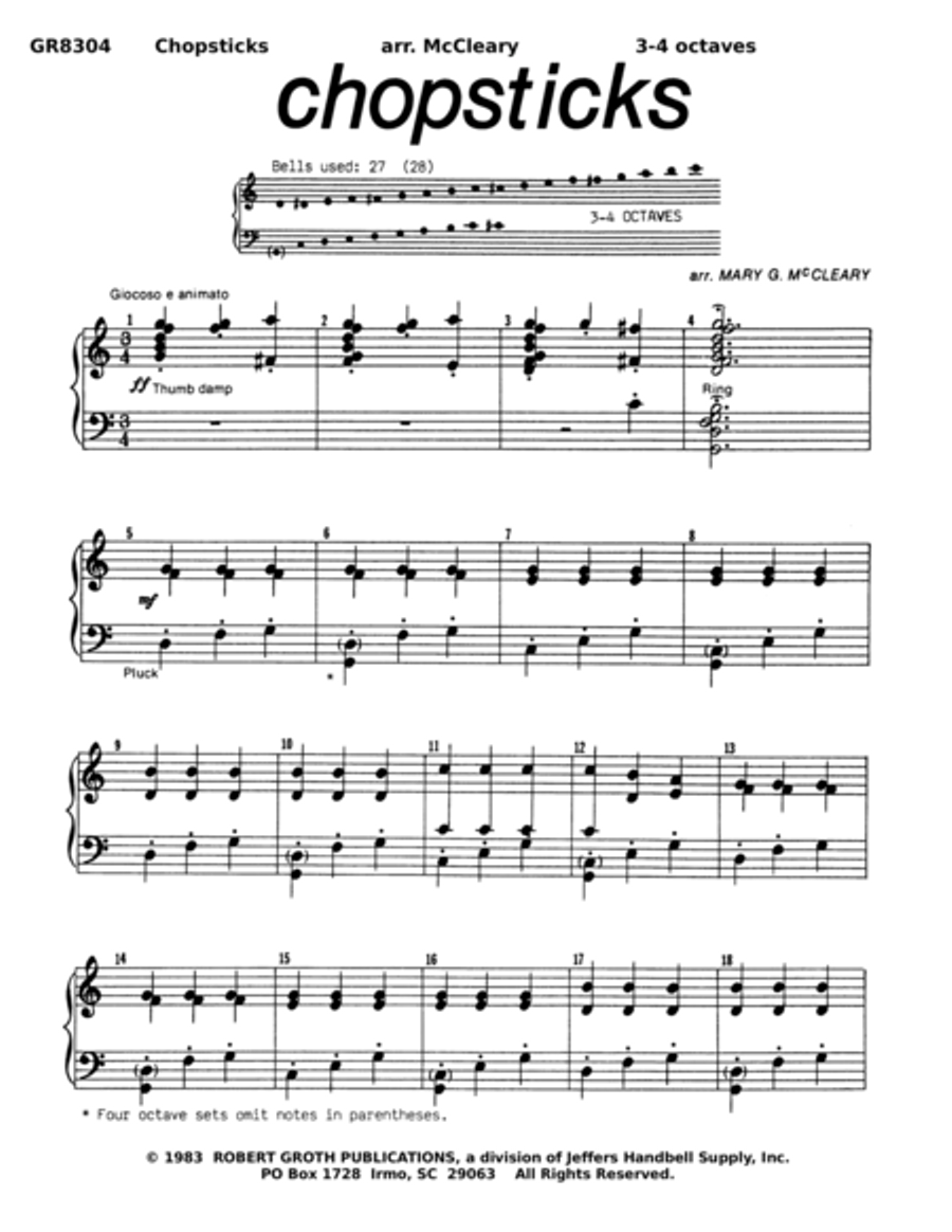 Chopsticks Chopsticks 4-Octaves scores gallery preview page 1