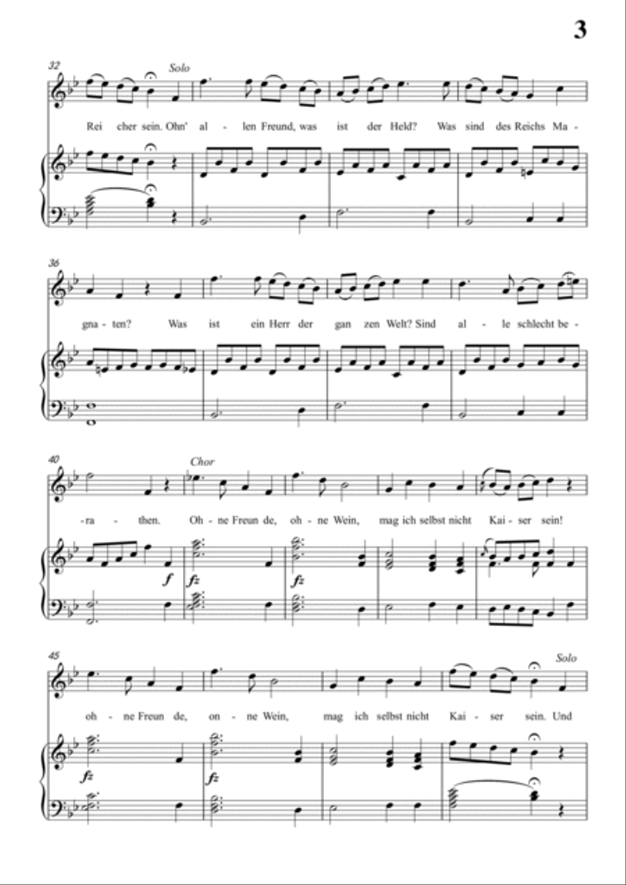 Schubert-Trinklied in bB for Vocal and Piano Voice scores gallery preview page 4