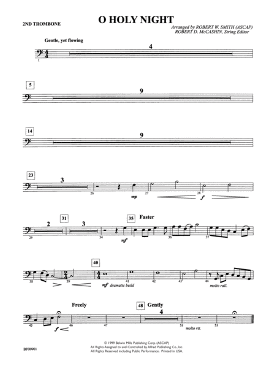 O Holy Night: 2nd Trombone Full Orchestra scores gallery preview page 1