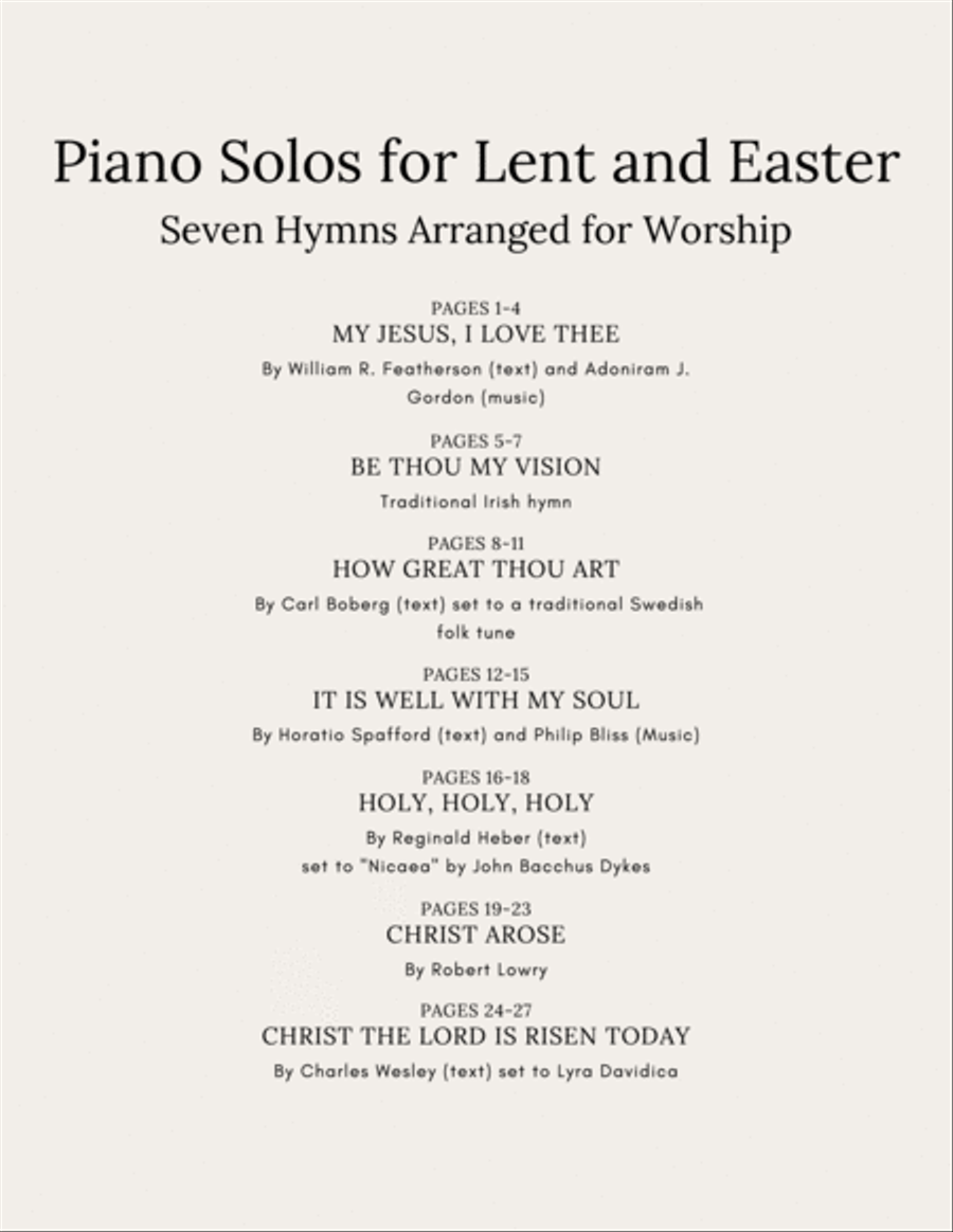 Piano Solos for Lent and Easter - Seven Hymns Arranged for Worship Piano Solo scores gallery preview page 3