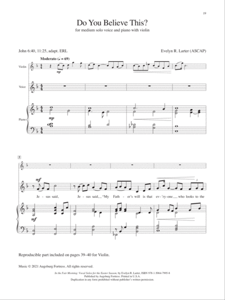Children of the Heavenly Father: Three Swedish Folk Hymns for Medium Solo Voice Medium Voice scores gallery preview page 6