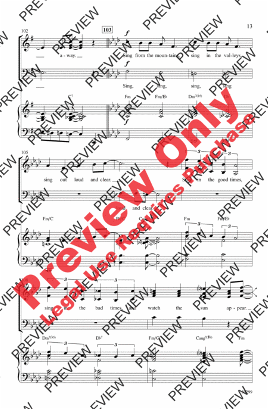 Sing, Sing, Sing Sing, Sing, Sing 3-Part scores gallery preview page 13