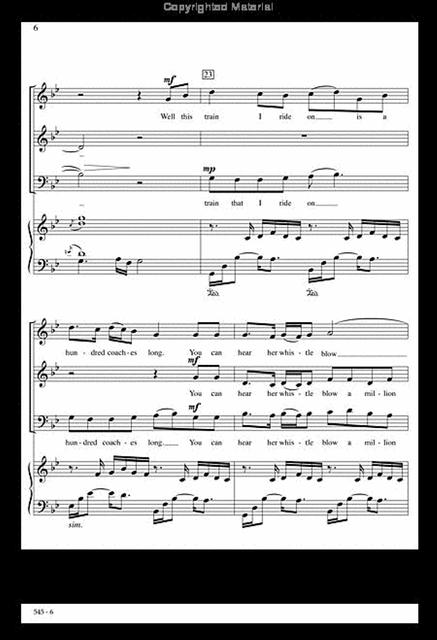 Nine Hundred Miles - SAB Octavo 3-Part scores gallery preview page 6