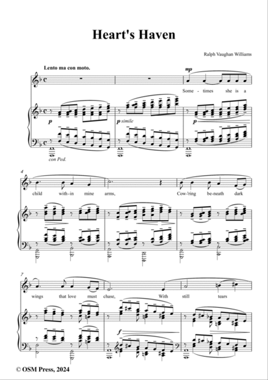 Vaughan Williams-Heart's Haven,in F Major Voice scores gallery preview page 2