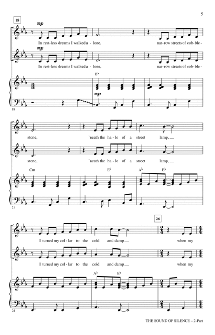 The Sound Of Silence (arr. Roger Emerson) 2-Part scores gallery preview page 3