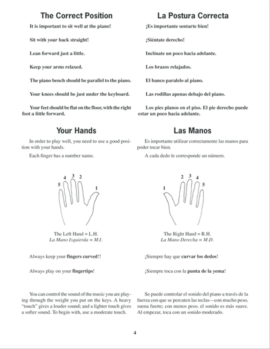 Spanish/English Piano Method, Level 1 Piano Method scores gallery preview page 5