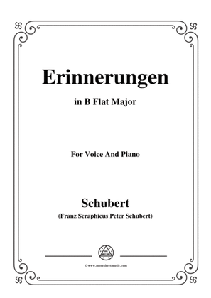 Schubert-Erinnerungen in B flat Major,for voice and piano