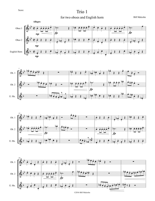 4 Trios for two oboes and English horn