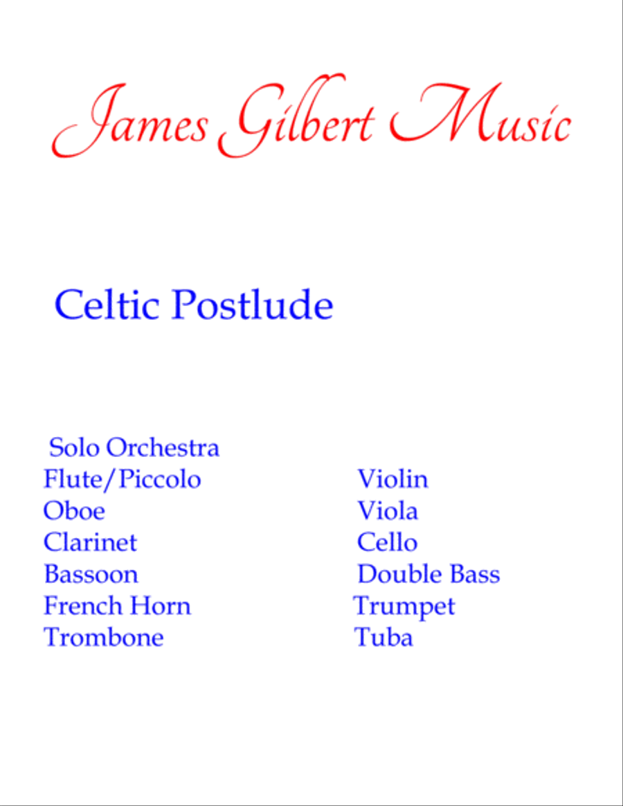 Celtic Postlude Celtic Postlude Full Orchestra scores gallery preview page 1