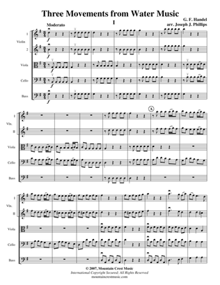 Three Pieces from "Water Music Suite"-score