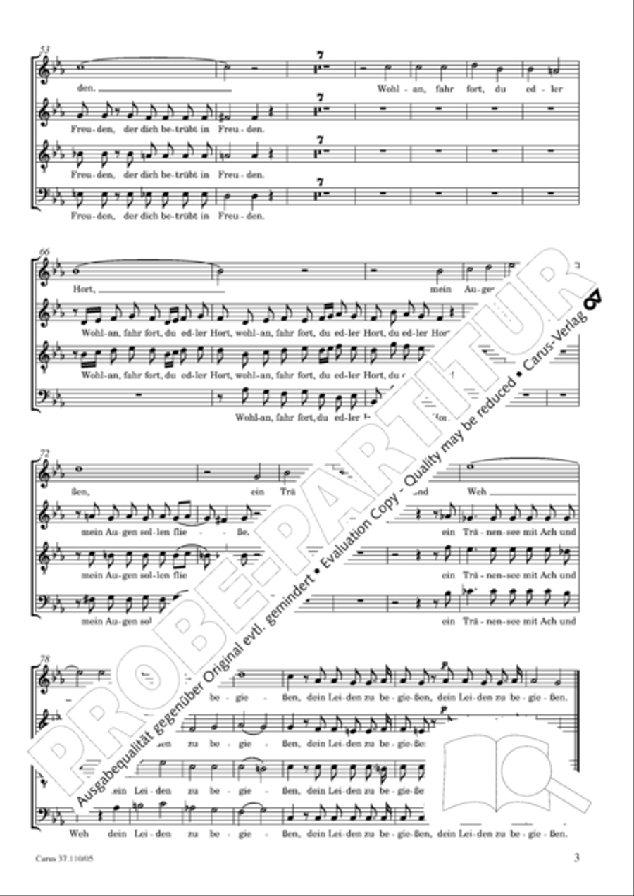 Markuspassion. Werkausgabe Reihe 1, Bd. 7 (Homilius) 4-Part scores gallery preview page 4