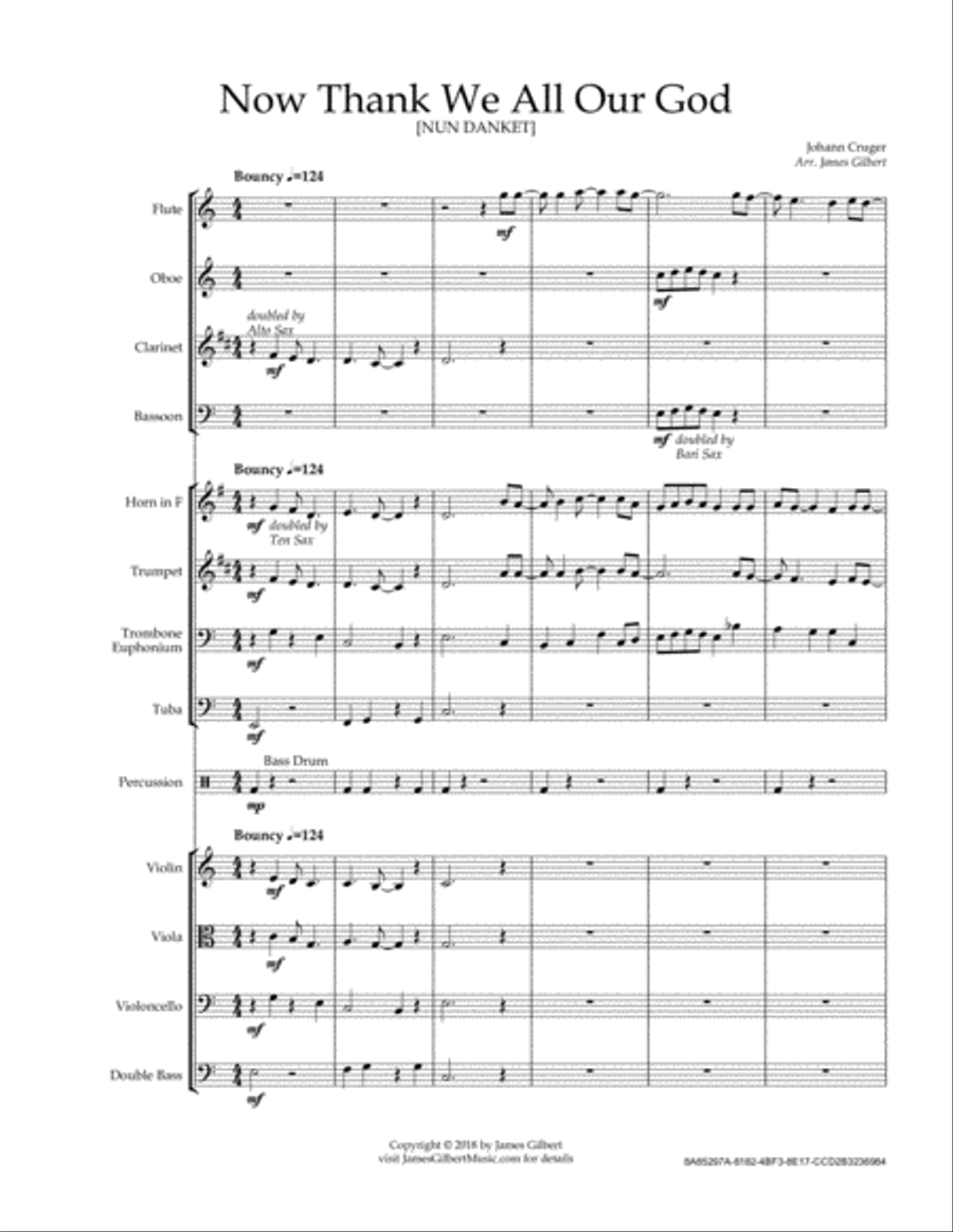 Now Thank We All Our God Full Orchestra scores gallery preview page 4