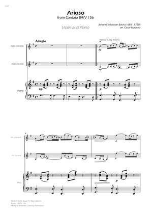 Book cover for Arioso (BWV 156) - Violin and Piano (Full Score)
