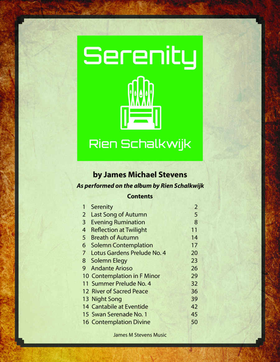 Serenity Organ Book Organ Solo scores gallery preview page 1