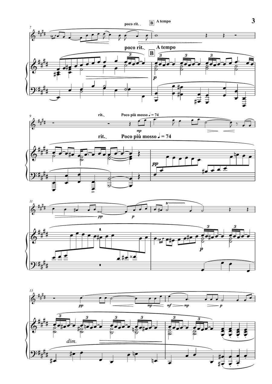 Hahn: À Chloris - (for Violin and Piano) Viola scores gallery preview page 4