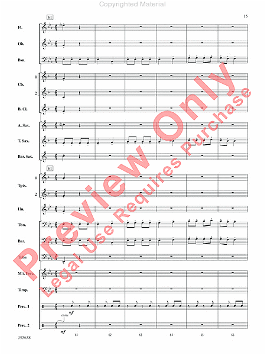 Academic Festival Overture Concert Band scores gallery preview page 16