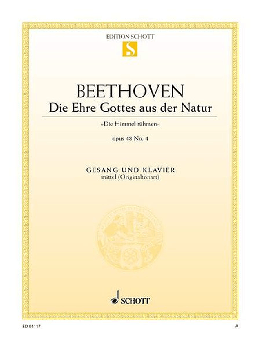 Die Ehre Gottes in der Natur by Ludwig van Beethoven Medium Voice - Sheet Music