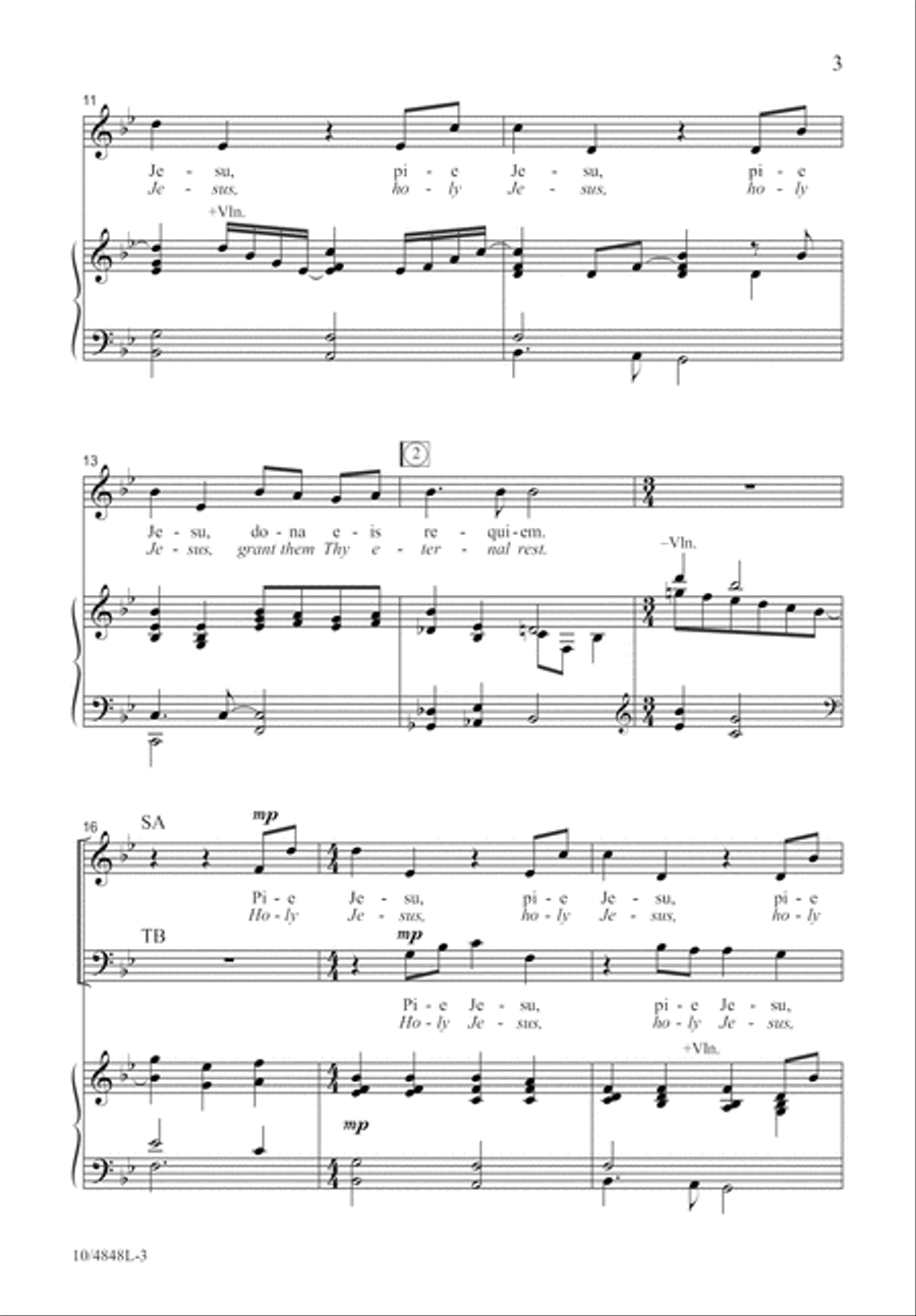 Pie Jesu Pie Jesu 4-Part scores gallery preview page 3