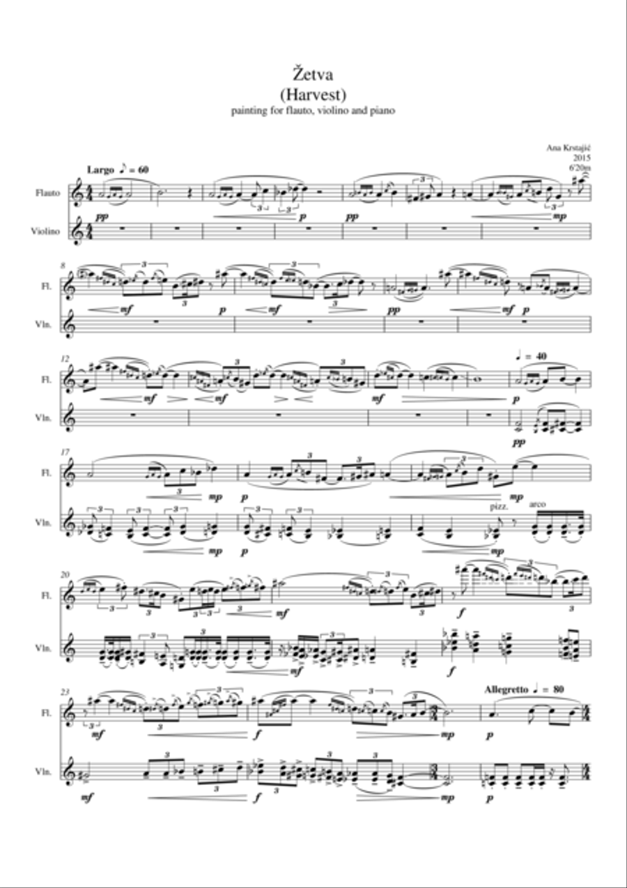 Žetva (Harvest) Small Ensemble scores gallery preview page 1
