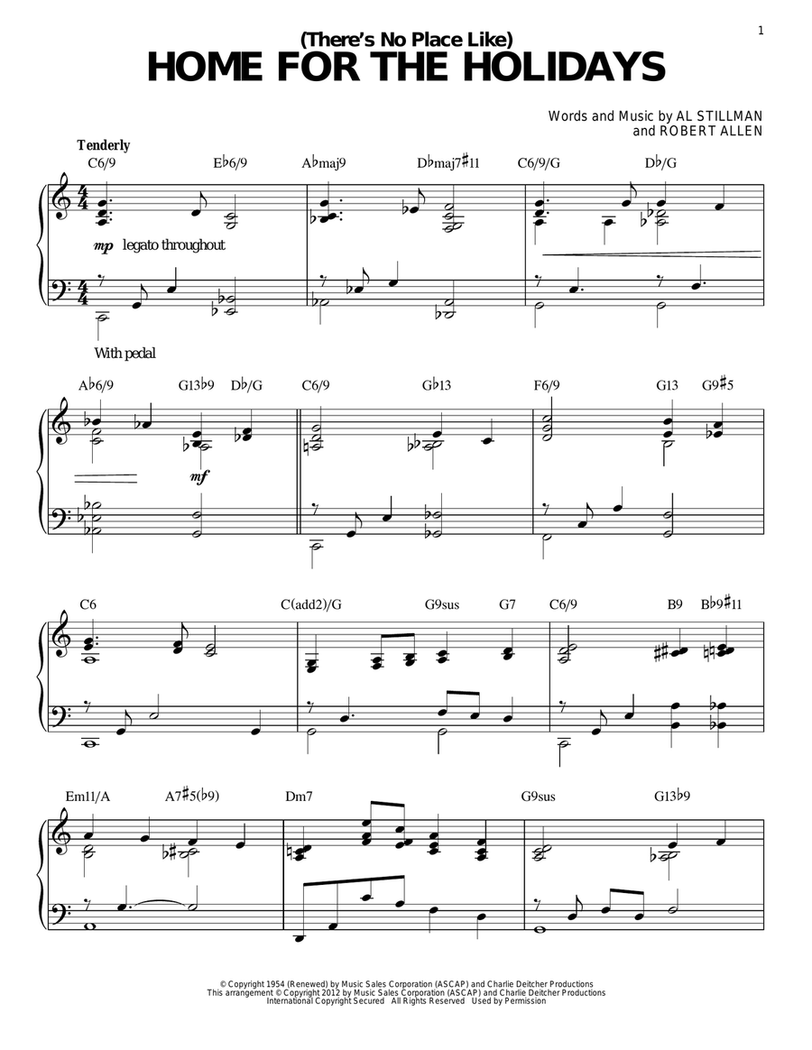 (There's No Place Like) Home For The Holidays [Jazz version] (arr. Brent Edstrom) Piano Solo scores gallery preview page 1