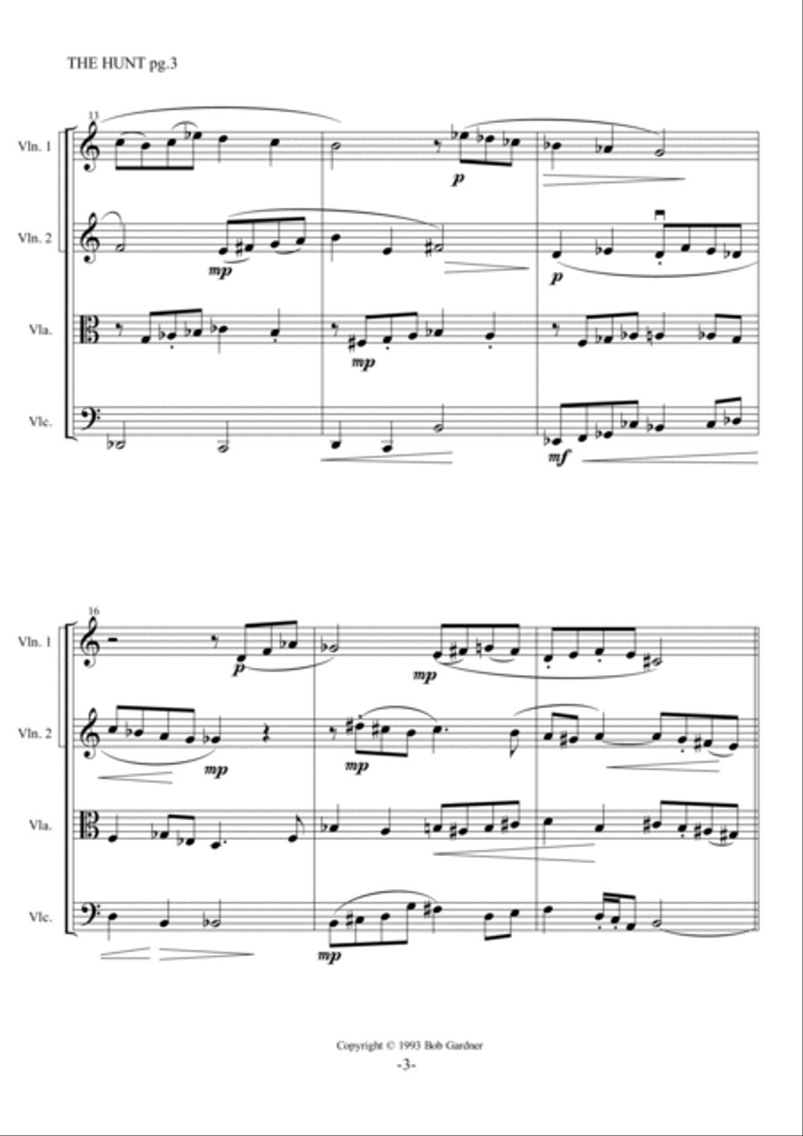 The Hunt The Hunt String Quartet scores gallery preview page 3