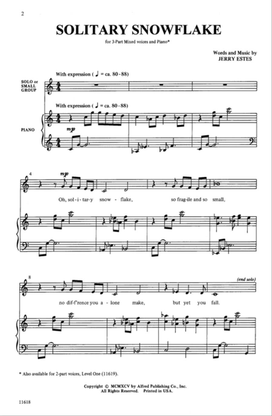 Solitary Snowflake 3-Part scores gallery preview page 2